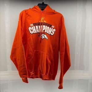 NFL Denver Broncos Conference Champions 2015 Orange Hoodie Size Large